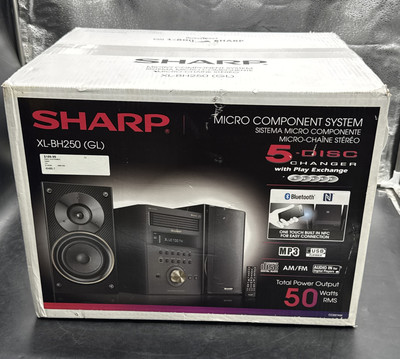 Sharp XL-BH250(GL) Micro Shelf Executive Speaker System 5-Disc AM FM + Bluetooth