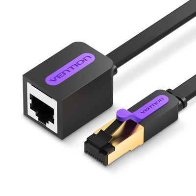 VENTION Cat7 Ethernet Extension Cable 10FT 10Gbps 600MHz Flat Shielded 
