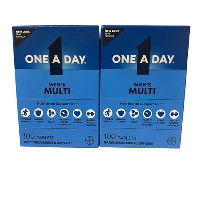 One A Day Mens Multi Multivitamin Multimineral Supplement 100 Tablets 2 Pack New