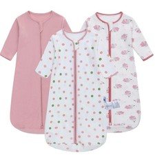 Sleep Sack Long Sleeve 3 Pack 100 Cotton Baby Wearable Blanket Lon... Fast Ship