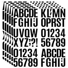258 Pcs Waterproof 4-Inch Self-Adhesive Vinyl Stickers - Black Alphabet  Number