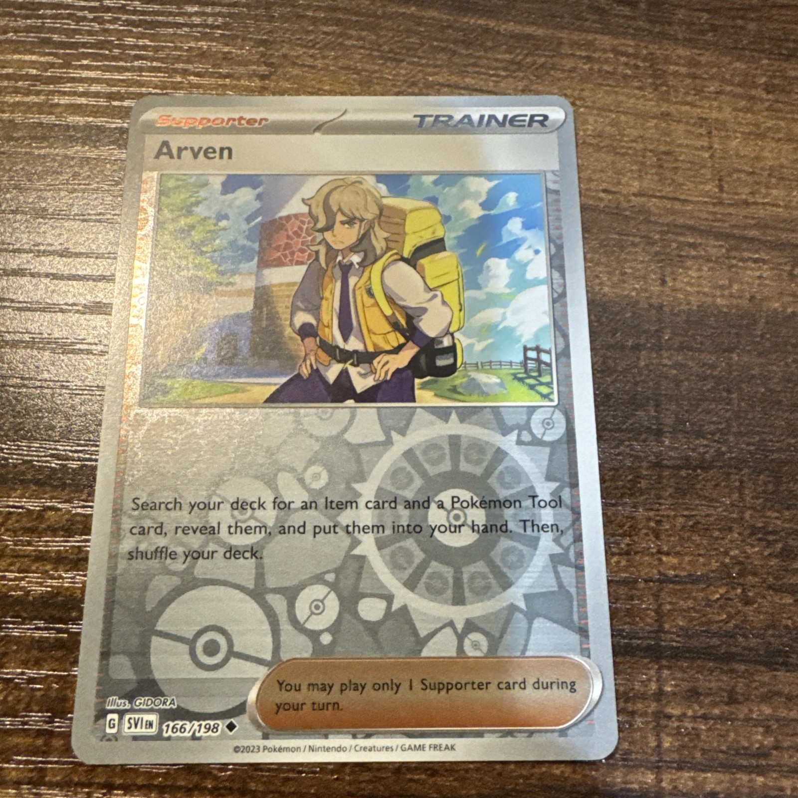 Arven 166/198(Scarlet Violet Base) Reverse Holo NM Pokemon 1x 