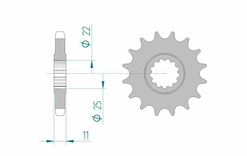 Pignon AFAM standard acier 21602 pas 530 pour transmission moto