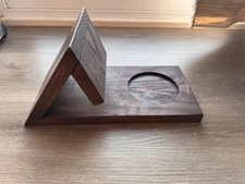 Handmade Wooden A Frame Book Stand With Cup Holder And Nook For Glasses Or Pens