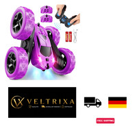 Qunreda Ferngesteuertes Stunt Auto Lila 4WD 360 Flip Mit LED Licht 500 Mah Akku