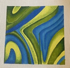 Needlepoint Canvas Hand Stitch Painted Unbranded Colorful Abstract 14ct #HP538B