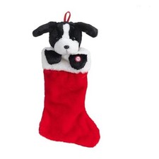 Christmas Stockings Animated Puppy Head Stockings with Music and Border Collie
