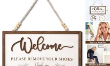 Welcome - Please Take Your Shoes 12 x 6 inches Please Remove Your Shoes Sign