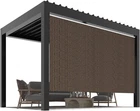 99% UV Block Outdoor Roller Shade HDPE Cordless Privacy Screen for Patio Gazebo