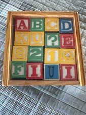 SCHYLLING WOODEN ABC Blocks 48 in Dovetail Storage