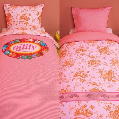 Prom Flowers Pink Cotton Quilt Cover Set Single by Oilily