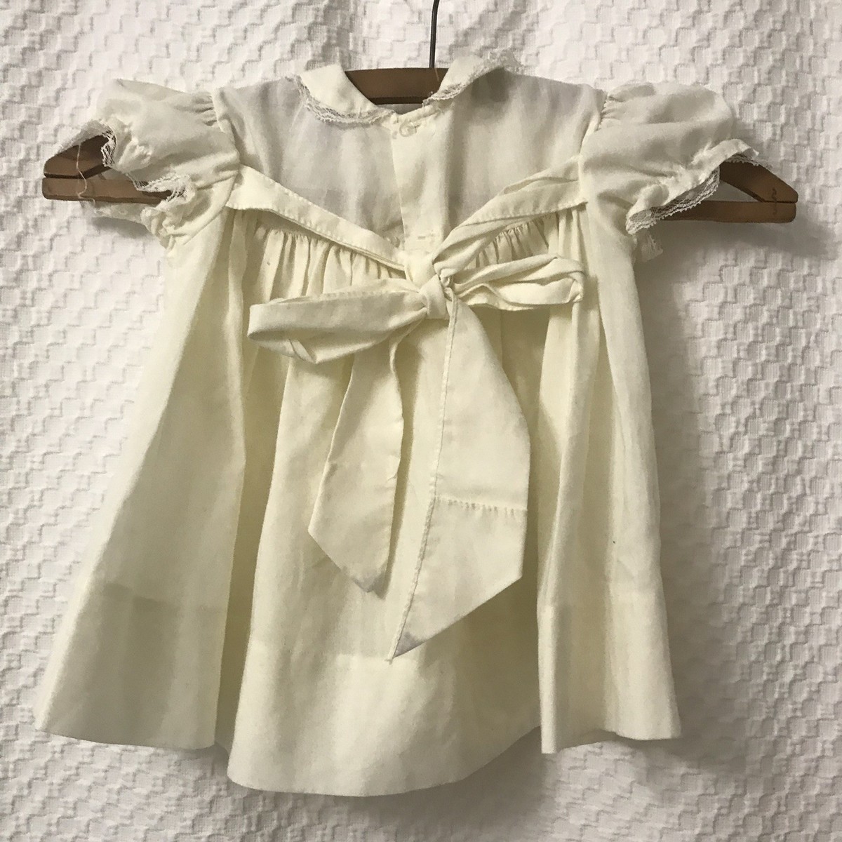 Robe Bébé Smockée Vintage Woodward’s 18 Mois – Jaune, Dentelle, été, Occasion Très Bon état