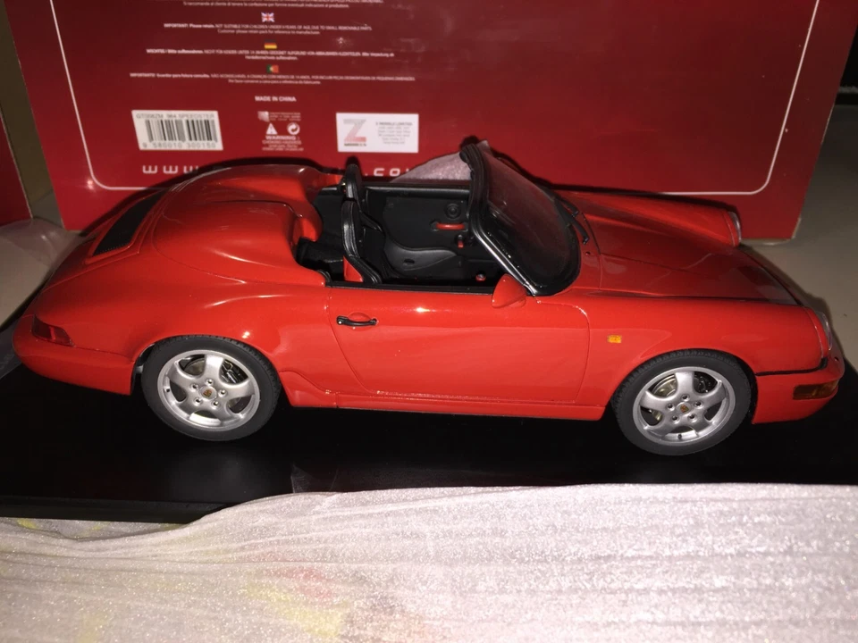 GT008ZM GT SPIRIT 1 18 PORSCHE 911 964 SPEEDSTER RED LIMITED 911 PCS NEW - Immagine 4 di 4