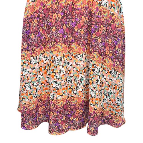 Floral Sleeveless Mini Dress L Boho Halter Neck Sundress Festival Garden Parties - Picture 5 of 19