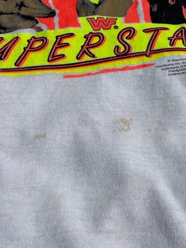 Vintage 1991 WWF SUPERSTARS HULK HOGAN, BOSSMAN BUSHWHACKERS T shirt size Large - Picture 6 of 7