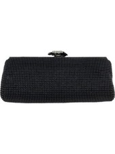 Whiting & Davis Crystal-flower Clutch Black