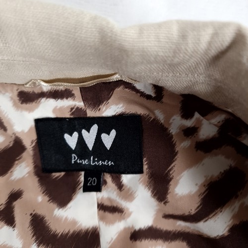 Abrigo M&S Per Una para mujer Reino Unido 20 beige lino puro - Imagen 4 de 8