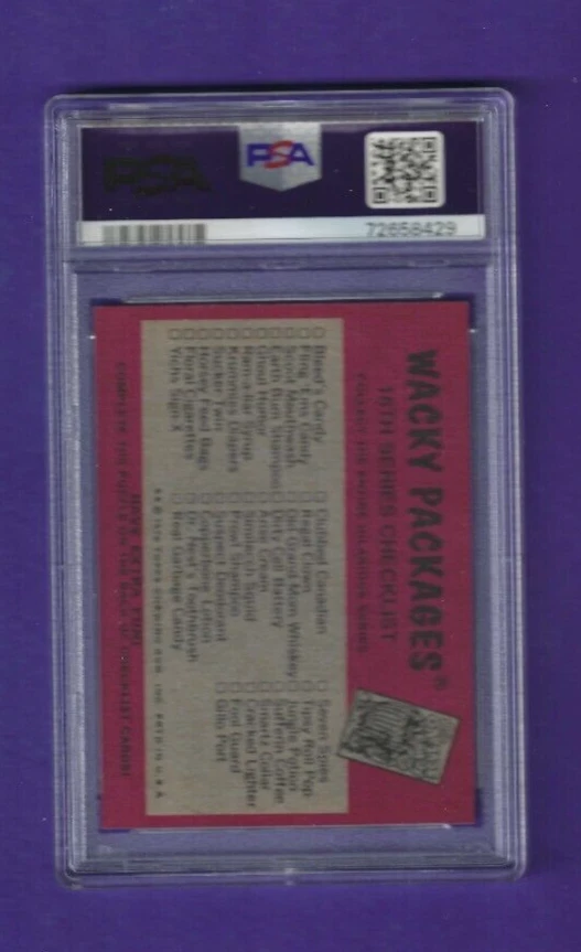 1976 1977 TOPPS WACKY PACKAGES 16th SERIES 16 REAL GARBAGE PUZZLE B/R PSA 8 - Image 2 of 2