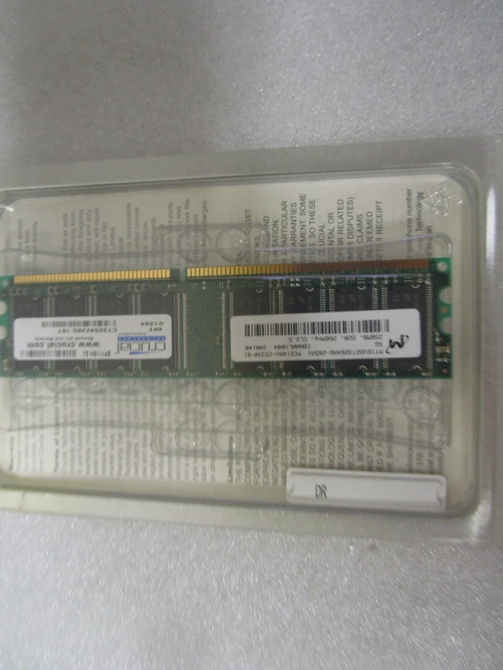 Crucial CT3264Z265, 256MB, DDR, Non ECC, PC-2100, 266Mhz Memory - New/Sealed - Image 3 of 4