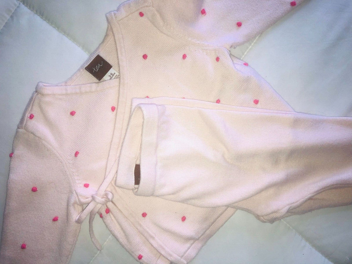2pc TEA COLLECTION Baby Girls 3-6 Knit Wrap Sweater Top Pants 2pc TEA COLLECTION Baby Girls 3-6 Knit Wrap Sweater Top Pants