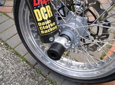 SUPERMOTO  CRASH MUSHROOM FRONT & REAR AXLE SLIDER BOBBINS BUNGS BLACK S4K