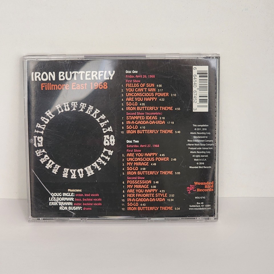 Iron Butterfly Fillmore East 1968 [Used Very Good CD] 664140674523 eBay