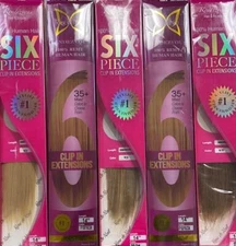 100% Human Hair RENDERVOUS(ROSE DE NUIT) 6PCS CLIP IN EXTENSION