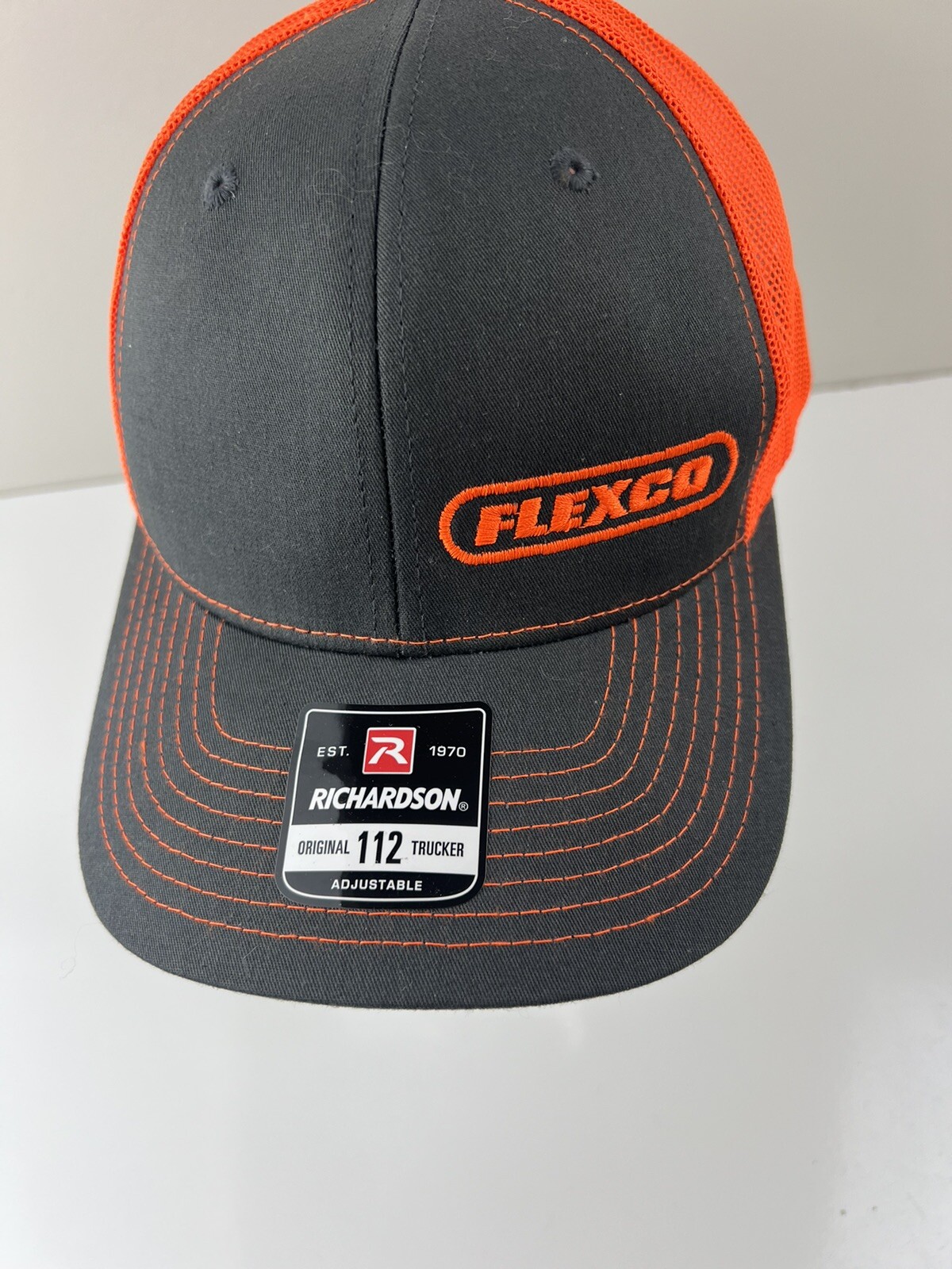 Flexco Orange Mesh Snapback Baseball Cap Hat Orig… - image 4