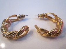 VINTAGE FANCY HOOP DESIGN EARRINGS - HEAVY - OFC-11