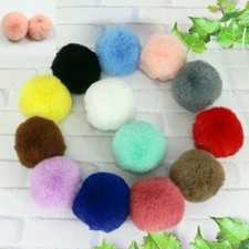 10 x Simil Coniglio Pelliccia Pompom Sfera Soffice per Maglia Cappello Key Chain