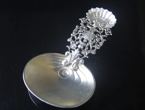 RARE Gorham Pattern No. 450 Sterling Silver 925 Tea Caddy Shell Bon Bon Spoon