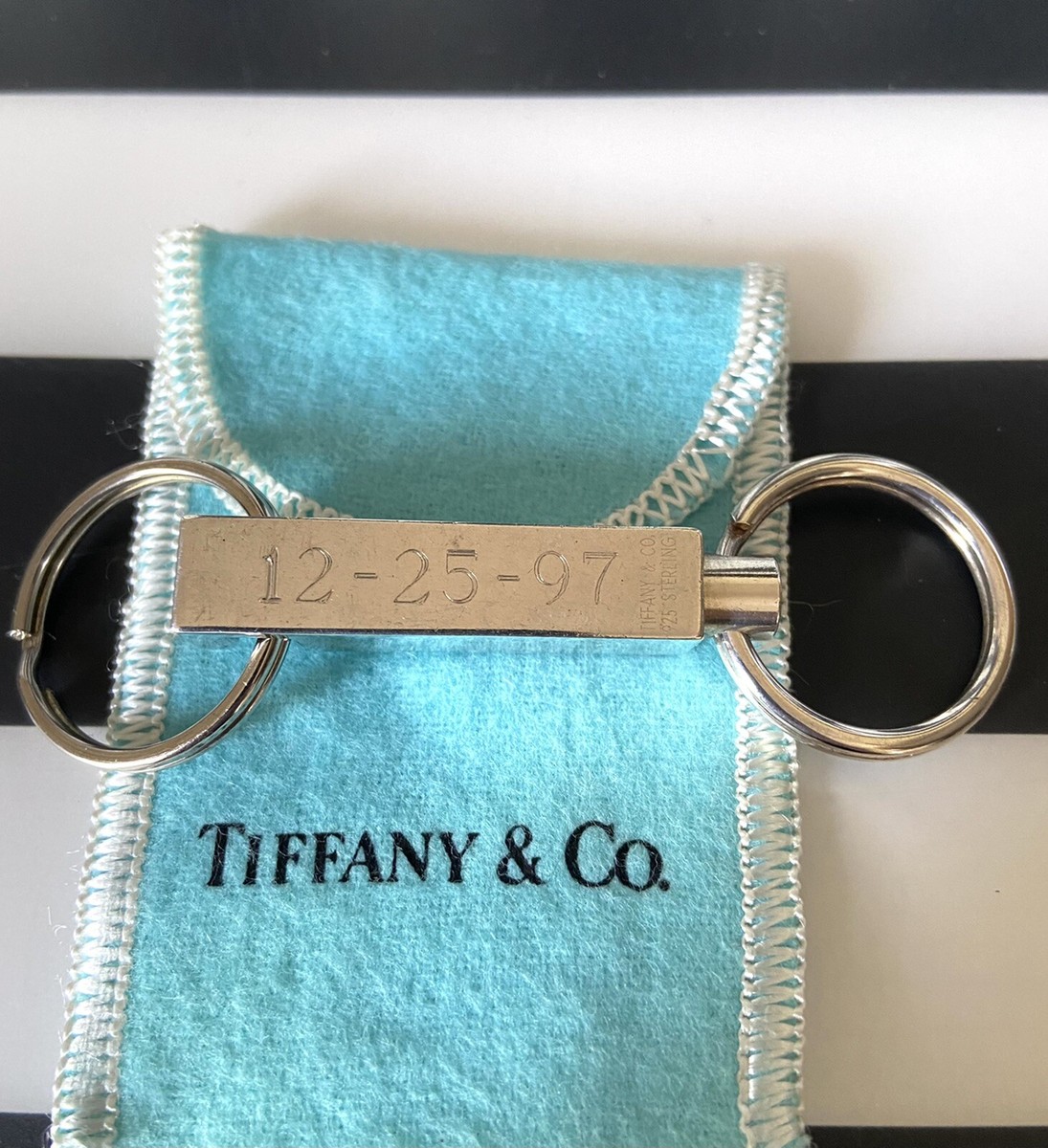 Tiffany & Co. Double Valet Key Ring STERLING Silver .925 KEY CHAIN