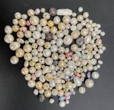 200 Carat Mixed Loose Pearls Lot – Natural, Cultured & Faux – Scrap 10K 14K Gold