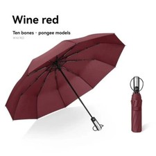 Automatic Folding Vinyl Umbrella -Ten Bone Strong Windproof Rainproof Protection