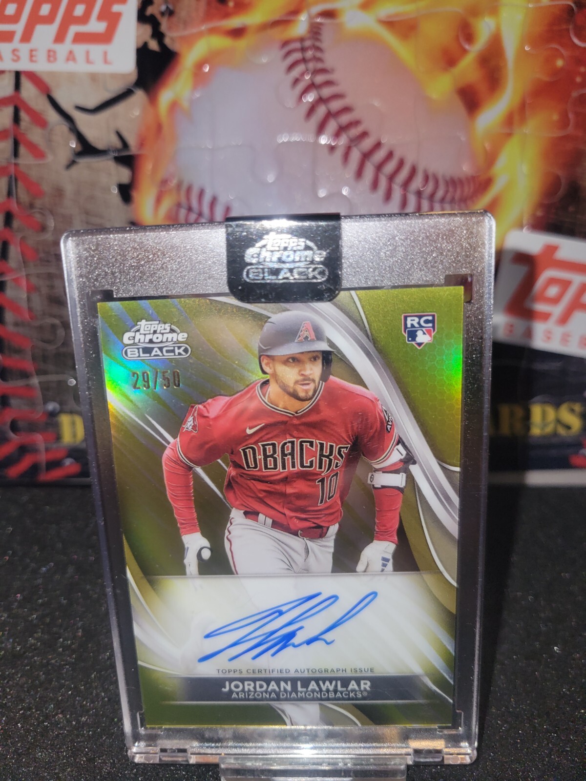 2024 Topps Chrome Black Jordan Lawlar RC Auto Gold Refractor 29/50 Diamondbacks