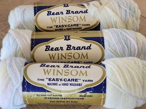 3 Vintage Yarn by Bear Brand Winsom- Color 022 (multi pastel color) 2 Oz Acrylic