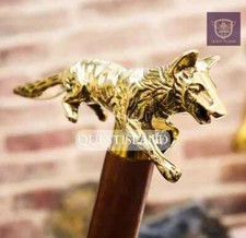 Fox Poignée Laiton en Bois Victorien Pliable Canne à Collectionner Hommes