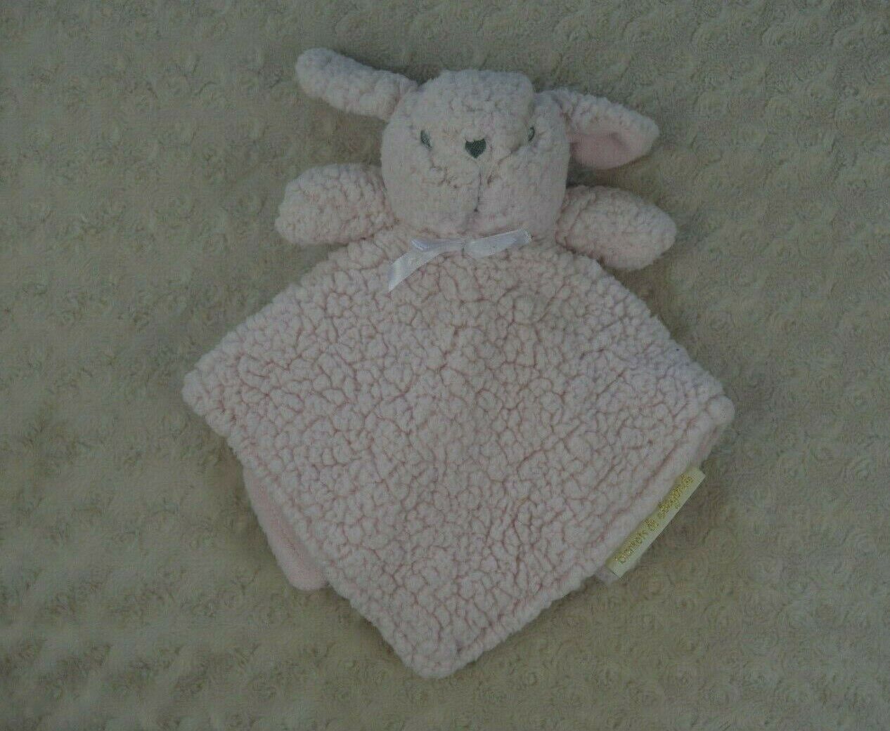 Blankets & Beyond Pink Bunny Rabbit Lovey Baby Security Blanket Sherpa Bow