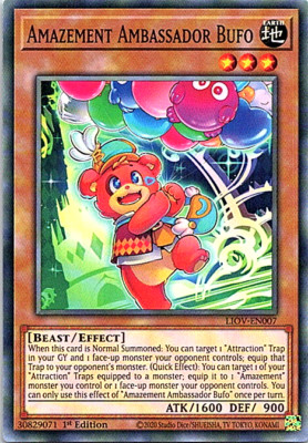 Amazement Ambassador Bufo LIOV-EN007 Yu-Gi-Oh! Card Light Play 1st Edition