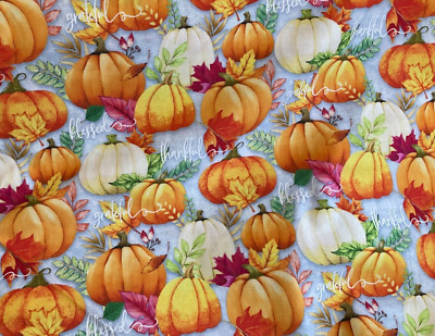 WILMINGTON-HAPPY GATHERINGS #3022-32053-980 - PUMPKIN A/O GRAY - BY THE YARD