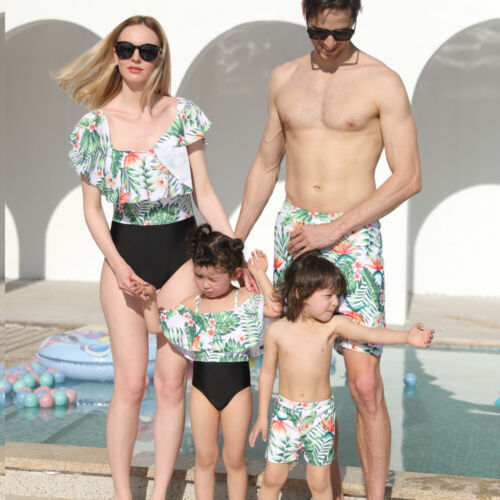 Family Swimsuits Mother Daughter Matching Swimwear Father Son Shorts Bath Suits