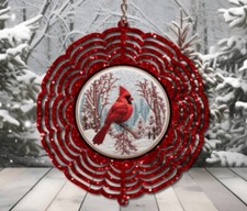 Cardinal Christmas metal wind spinners