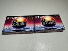 TDK 8mm - MP Premium 120 Minutes Blank Tape Lot Of 2 - Brand New  Sealed