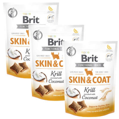 BRIT Care Dog skin & coat Hundesnacks mit Krill Kokosnuss getreidefrei 3x150 g