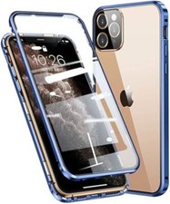 Esteller Magnetic Case for iPhone 12 Mini, 360� Transparent Glass, Blue