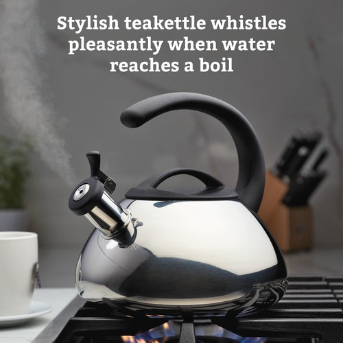 Farberware Stainless Steel Whistling Tea Kettle 2.3 Quart Silver Kitchen Goods - Picture 6 of 11