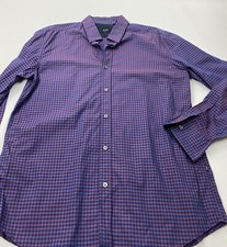  900 Hugo Boss Slim Check Fabric 100 Cotton Long Sleeve Shirt Size XL