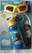 New Disney Finding Dory 3D Bubble Maker Wand Solution Glasses Spill Stopper Kids