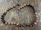 Gold Fill Red Tigers Eye Goldstone, Brown Rhodochrosite Knotted Necklace Repair