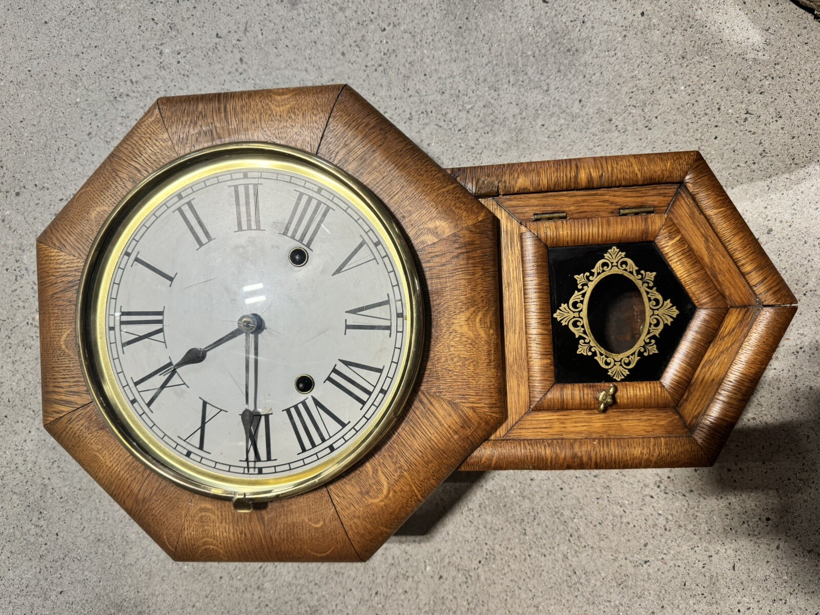 VTG ANTIQUE ANSONIA WALL REGULATOR SCHOOLHOUSE CLOCK Untested w/key eBay